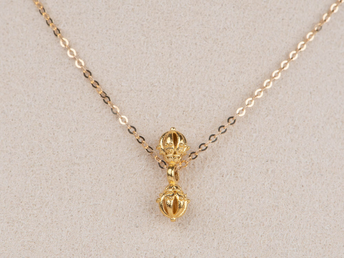 18K Gold Mini Vajra Charm Pendant R4527 Aurora Designer