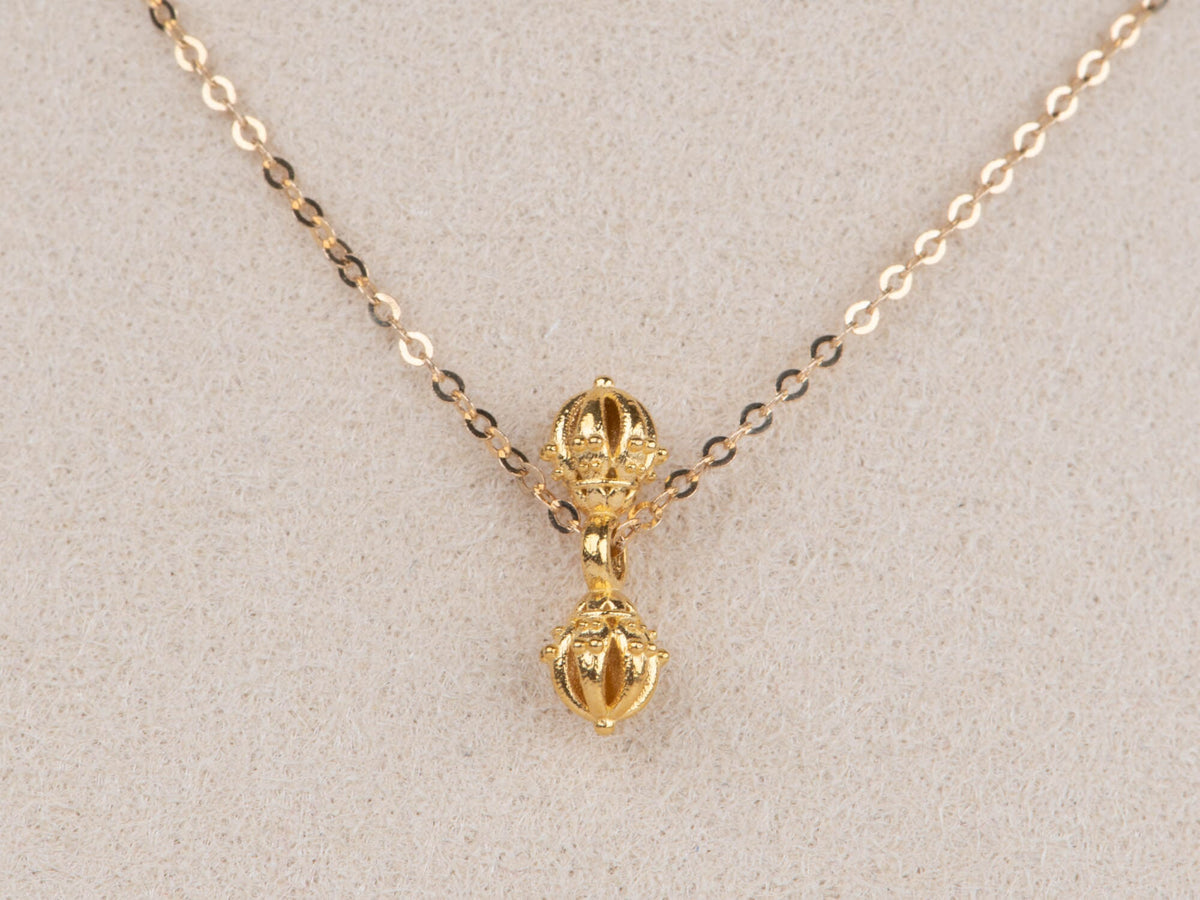 18K Gold Mini Vajra Charm Pendant R4527 Aurora Designer
