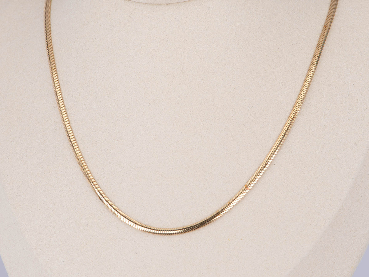 18K Gold Slinky Snake Chain Necklace 17.5" 2.5mm Wide Heavy 6g R4540 Aurora Designer