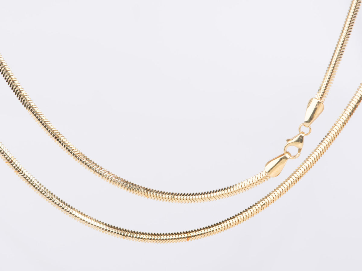 18K Gold Slinky Snake Chain Necklace 17.5" 2.5mm Wide Heavy 6g R4540 Aurora Designer