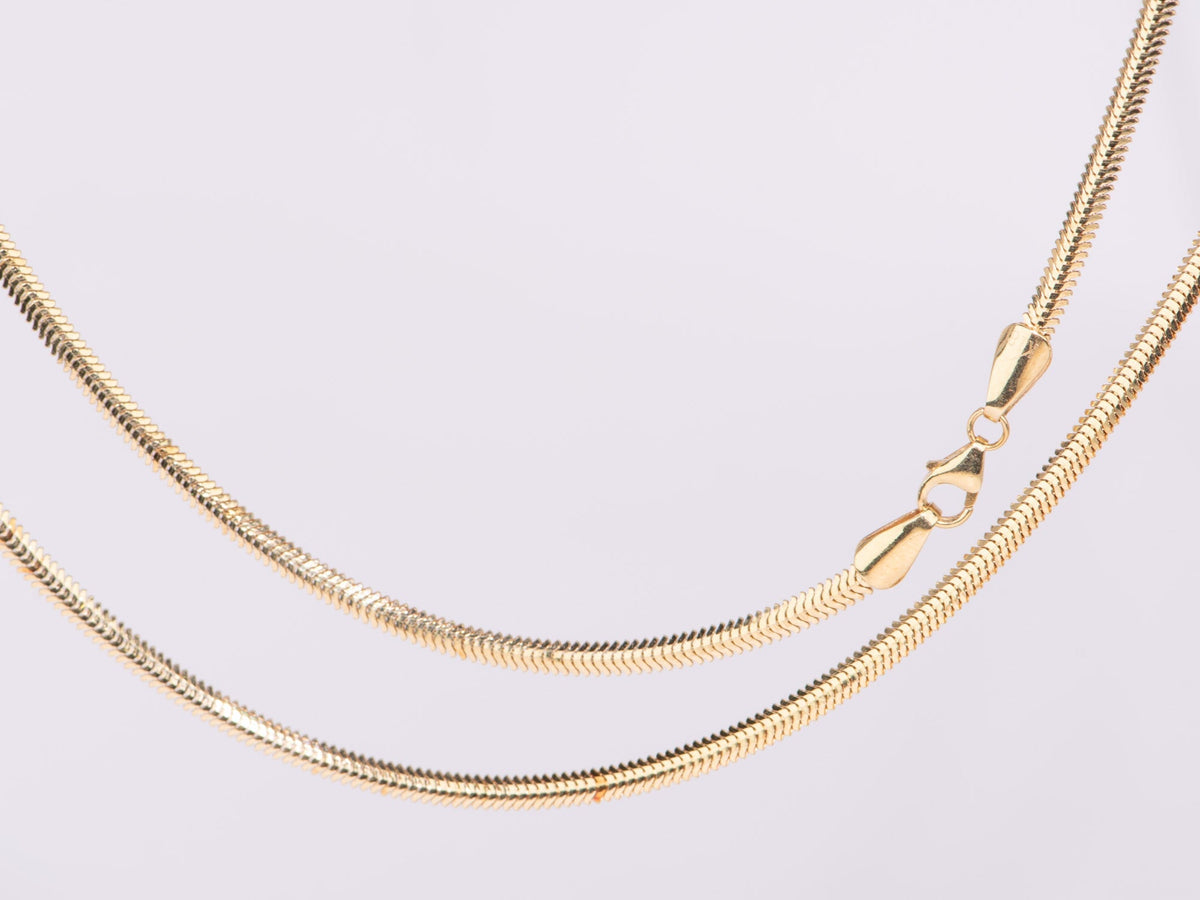 18K Gold Slinky Snake Chain Necklace 17.5" 2.5mm Wide Heavy 6g R4540 Aurora Designer