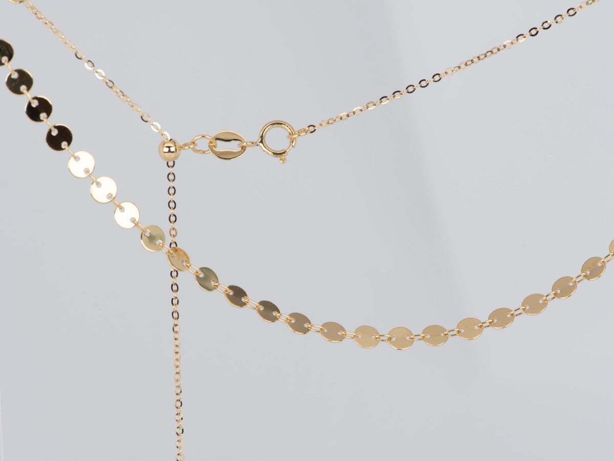 18K Gold Sparkly Specialty Chain Necklace 2.93g R4543 Aurora Designer