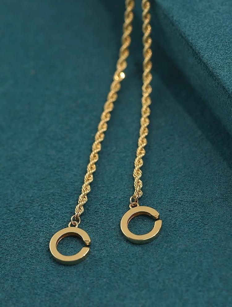 18K Gold Rope Adjustable Chain Necklace 31.5" Wear Multiple Ways R4546 Aurora Designer