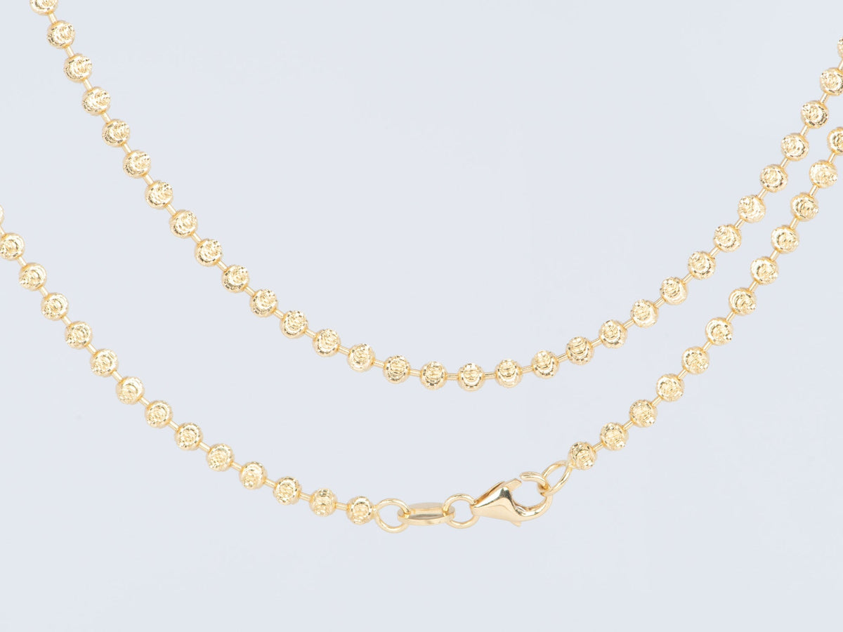 18K Gold Sparkle Bead Long Chain Necklace 23.5" R4550 Aurora Designer