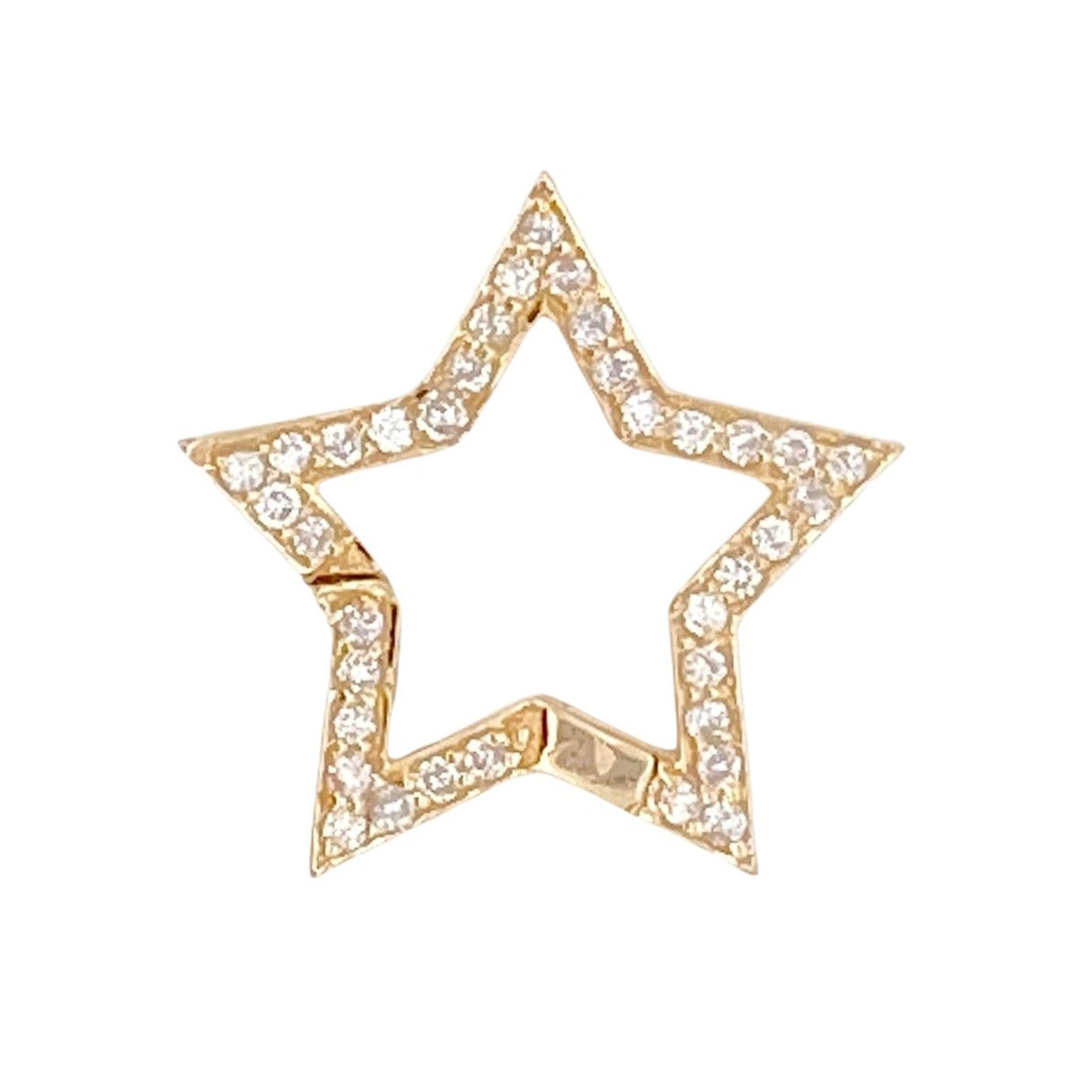 Star-Shape 15mm Charm Holder Connector with Full Diamond Pave 14K Gold R4567 Aurora Designer