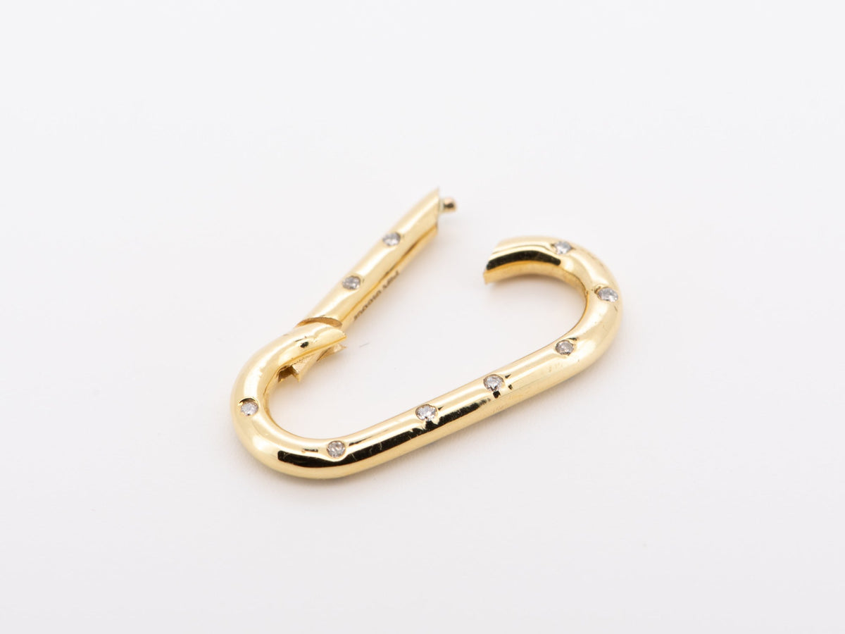 Rectangle 20x9mm Charm Holder Connector with Scattered Diamond 14K Gold R4568 Aurora Designer
