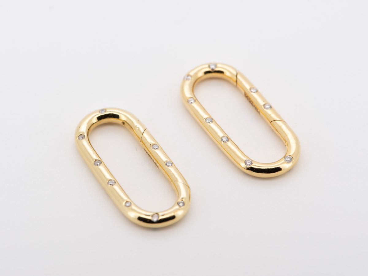 Rectangle 20x9mm Charm Holder Connector with Scattered Diamond 14K Gold R4568 Aurora Designer
