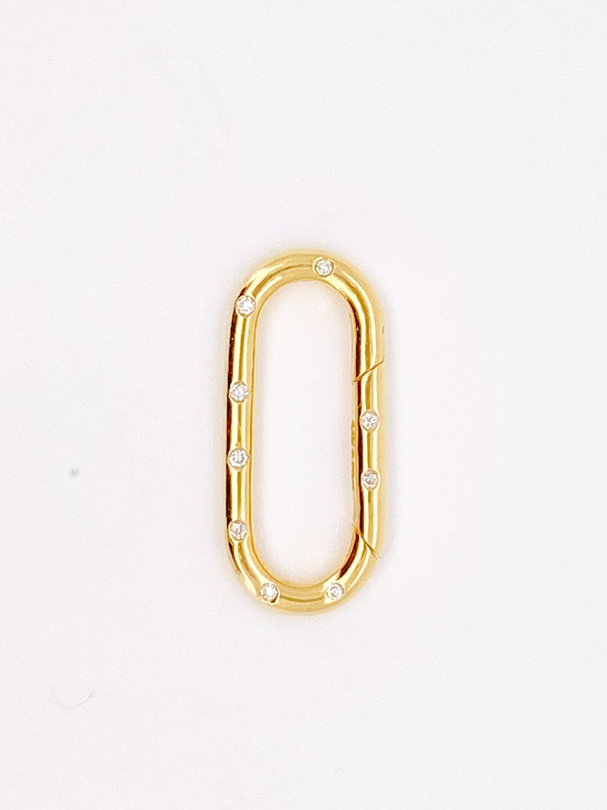 Rectangle 20x9mm Charm Holder Connector with Scattered Diamond 14K Gold R4568 Aurora Designer