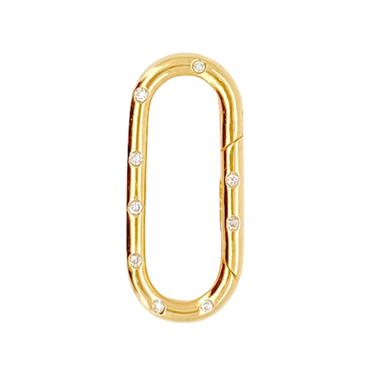 Rectangle 20x9mm Charm Holder Connector with Scattered Diamond 14K Gold R4568 Aurora Designer