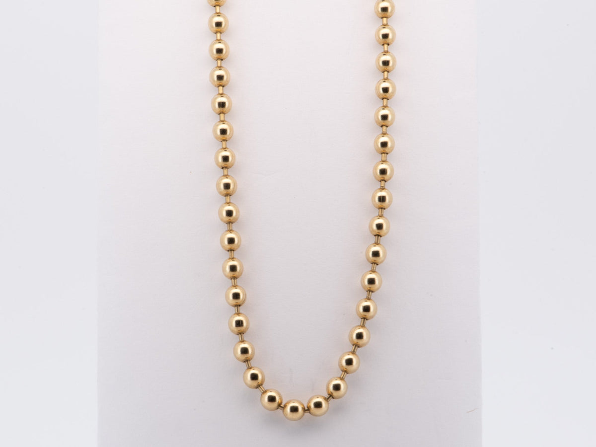 3mm Gold Bead Necklace 18K Gold Heavy 14g+ R4574 Aurora Designer