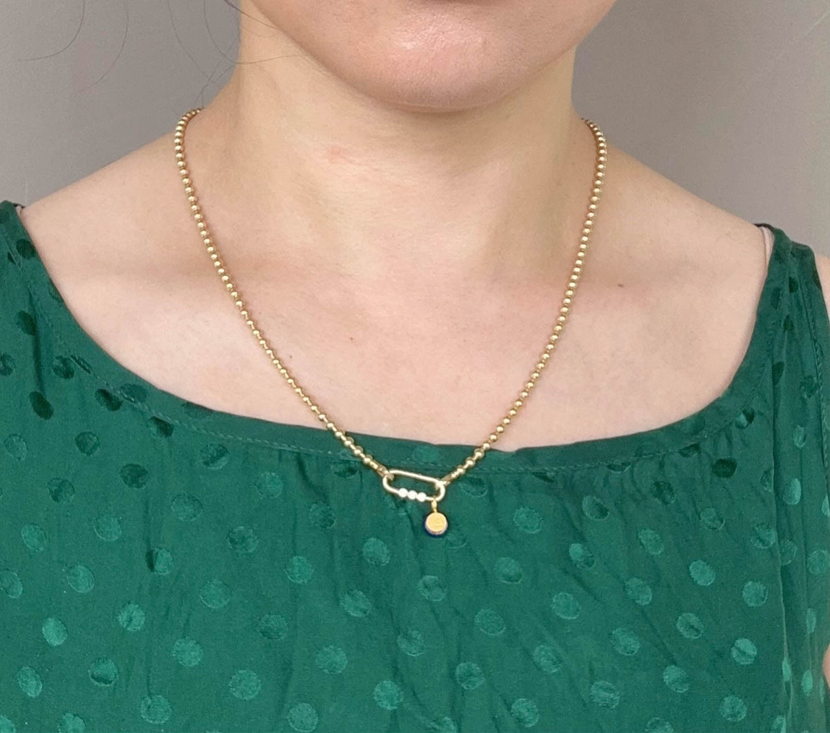 3mm Gold Bead Necklace 20" Customizable 18K Gold Heavy 14g+ R4574 Aurora Designer