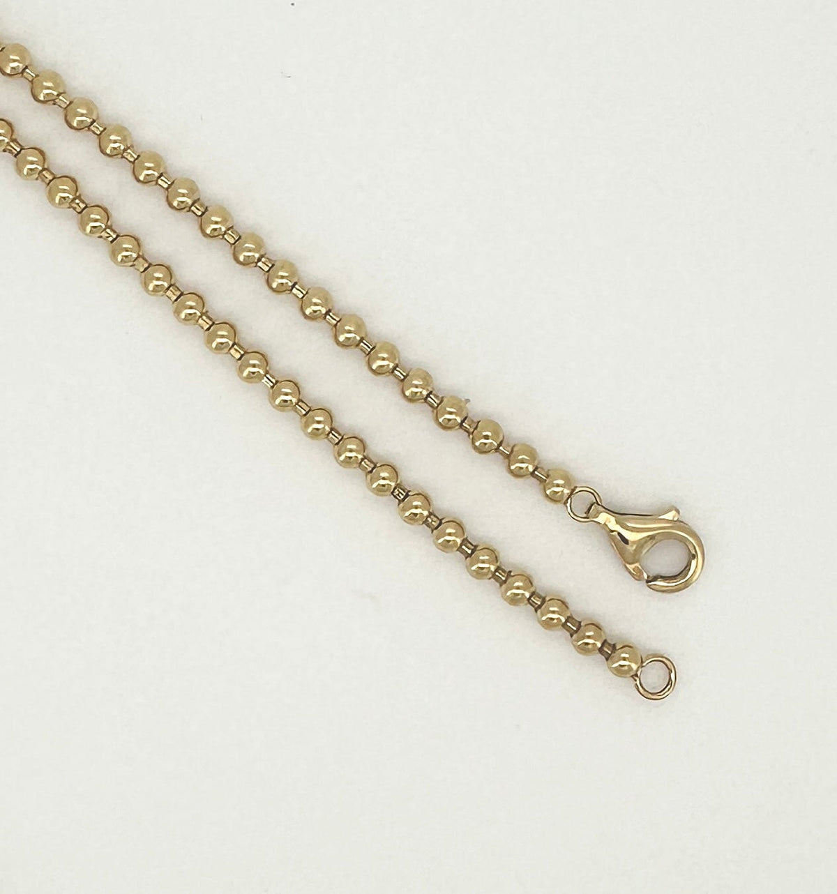 3mm Gold Bead Necklace 20" 18K Gold Heavy 13g+ R4574 Aurora Designer