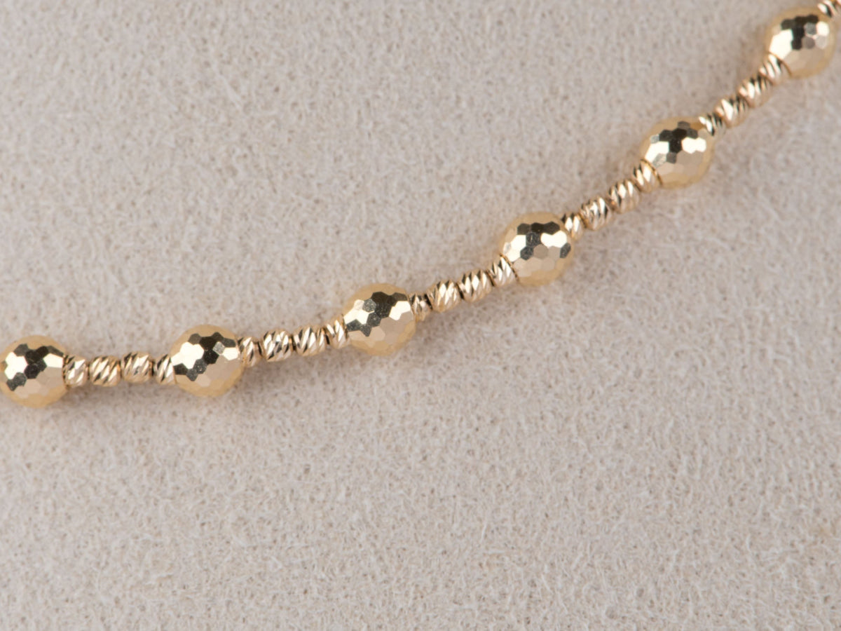 18K Gold Faceted Bead Necklace 6.93g 17.5" R4578 Aurora Designer