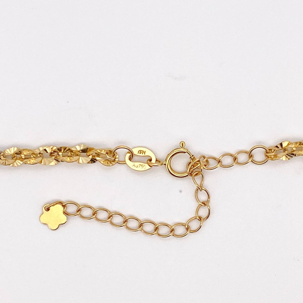18K Gold Yellow and White Dual-Tone Sparkle Chain Necklace 5g 17.5" R4579 Aurora Designer