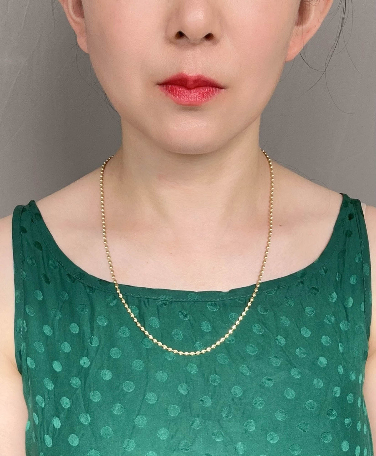 18K Gold Shiny Diamond Cut Moval Bead Necklace 9.77g 21.5" R4582 Aurora Designer