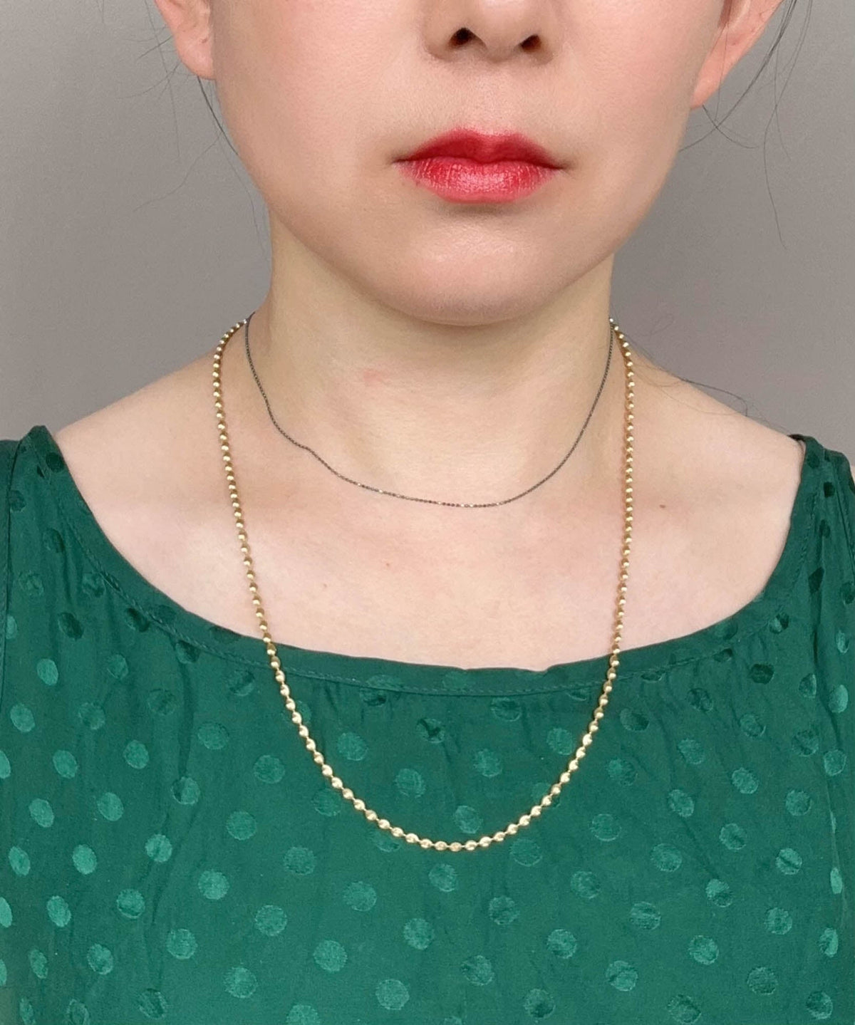 18K Gold Shiny Diamond Cut Moval Bead Necklace 9.77g 21.5" R4582 Aurora Designer