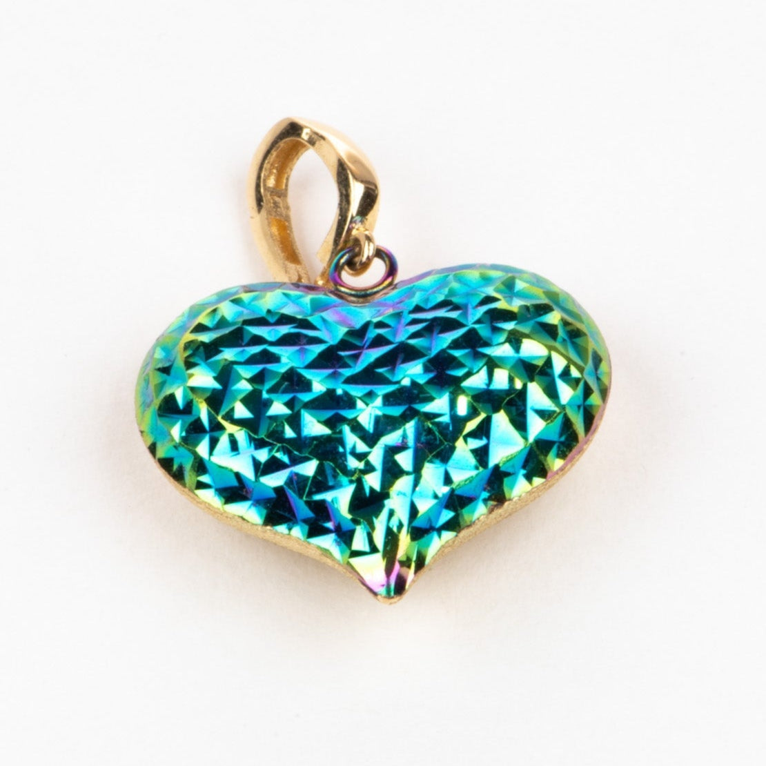 18K Gold Double-Sided Puffy Heart Pendant R4586 Aurora Designer
