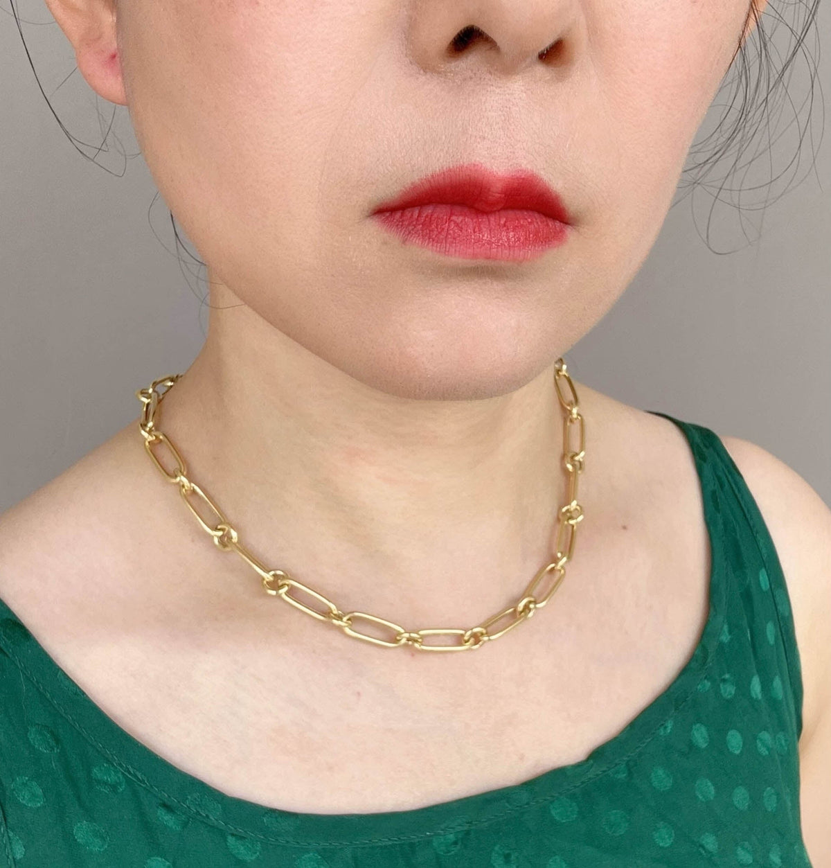 14K Gold Jumbo Trombone Link Chain Necklace 18" 13g+ R4588 Aurora Designer