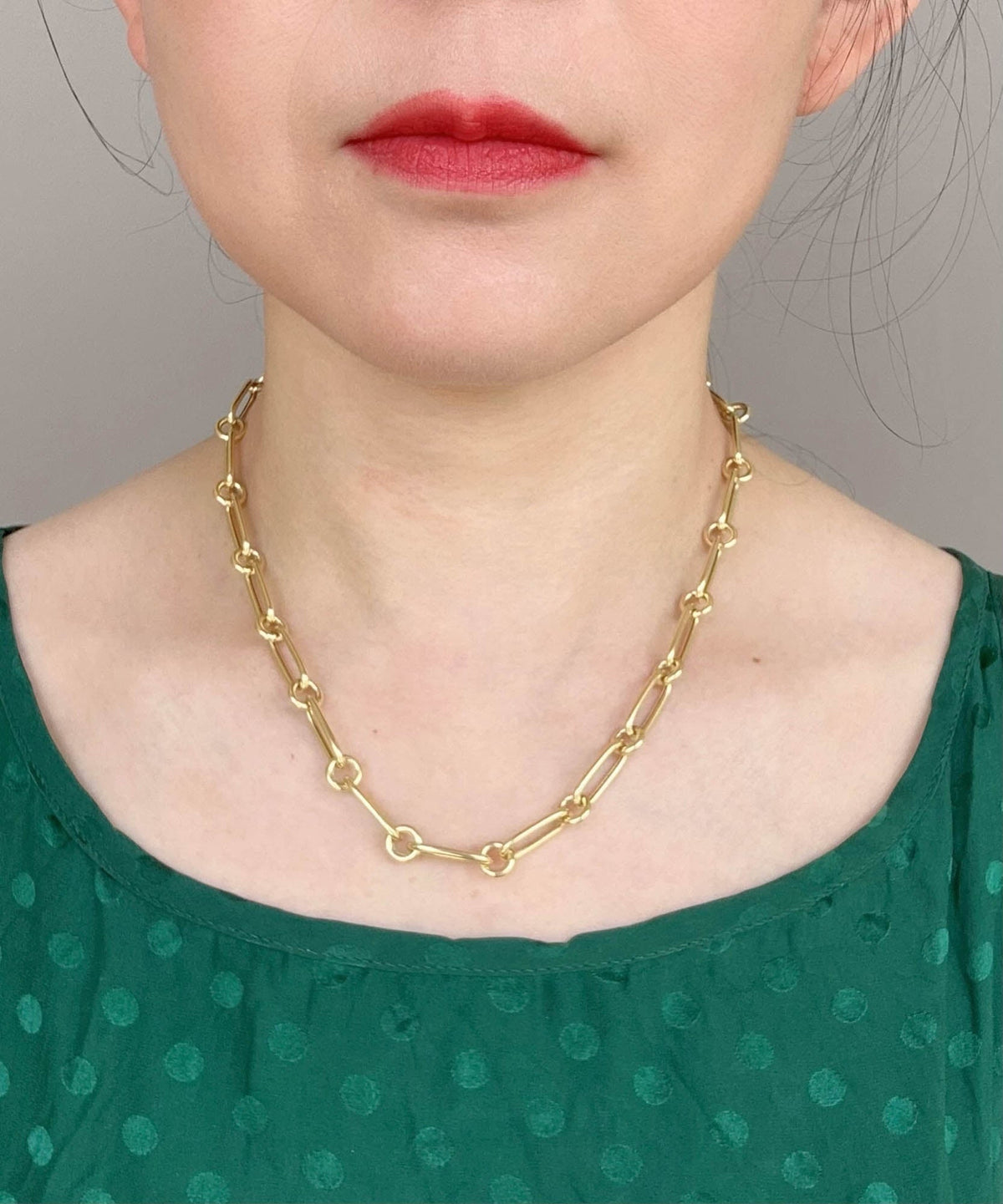 14K Gold Jumbo Trombone Link Chain Necklace 18" 13g+ R4588 Aurora Designer
