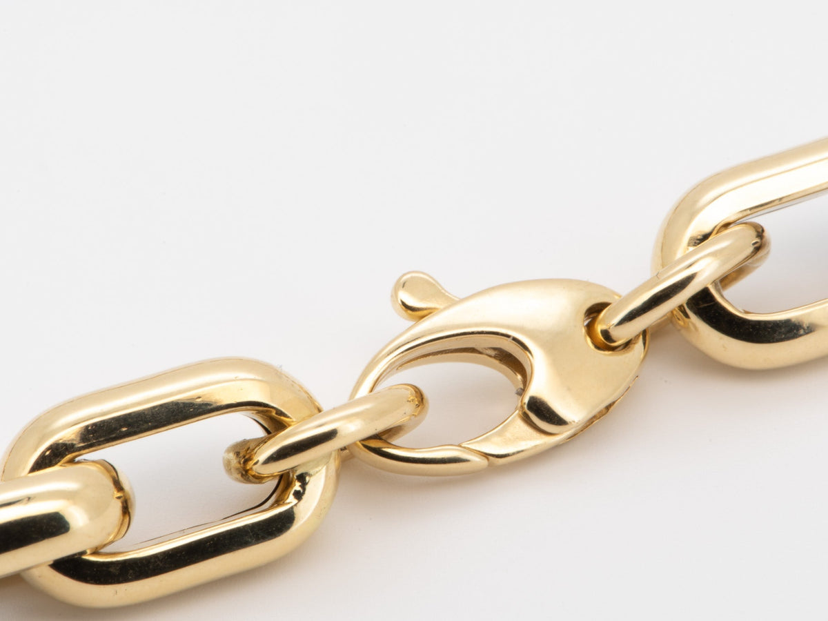 18K Gold Dual Color Chunky Link Necklace 18" 34g+ R4593 Aurora Designer
