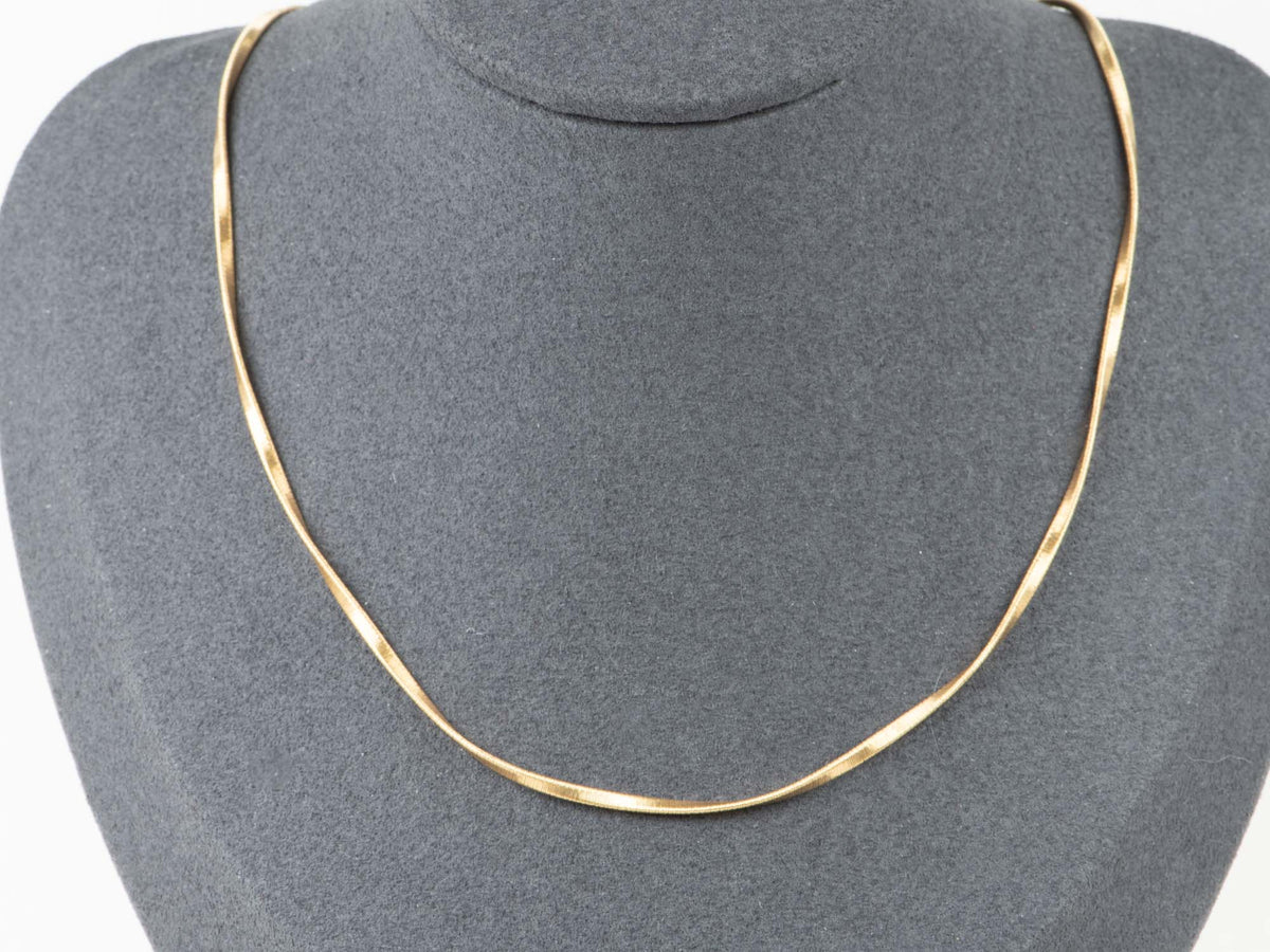 18K Gold Wavy Wave Choker Necklace 16" 7g+ Like Marco Bicego R4599 Aurora Designer