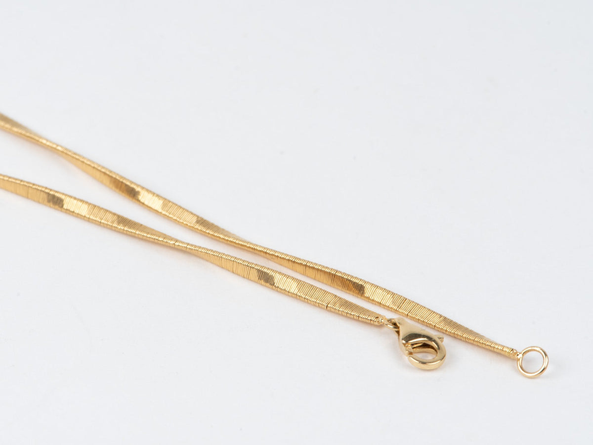 18K Gold Wavy Wave Choker Necklace 16" 7g+ Like Marco Bicego R4599 Aurora Designer