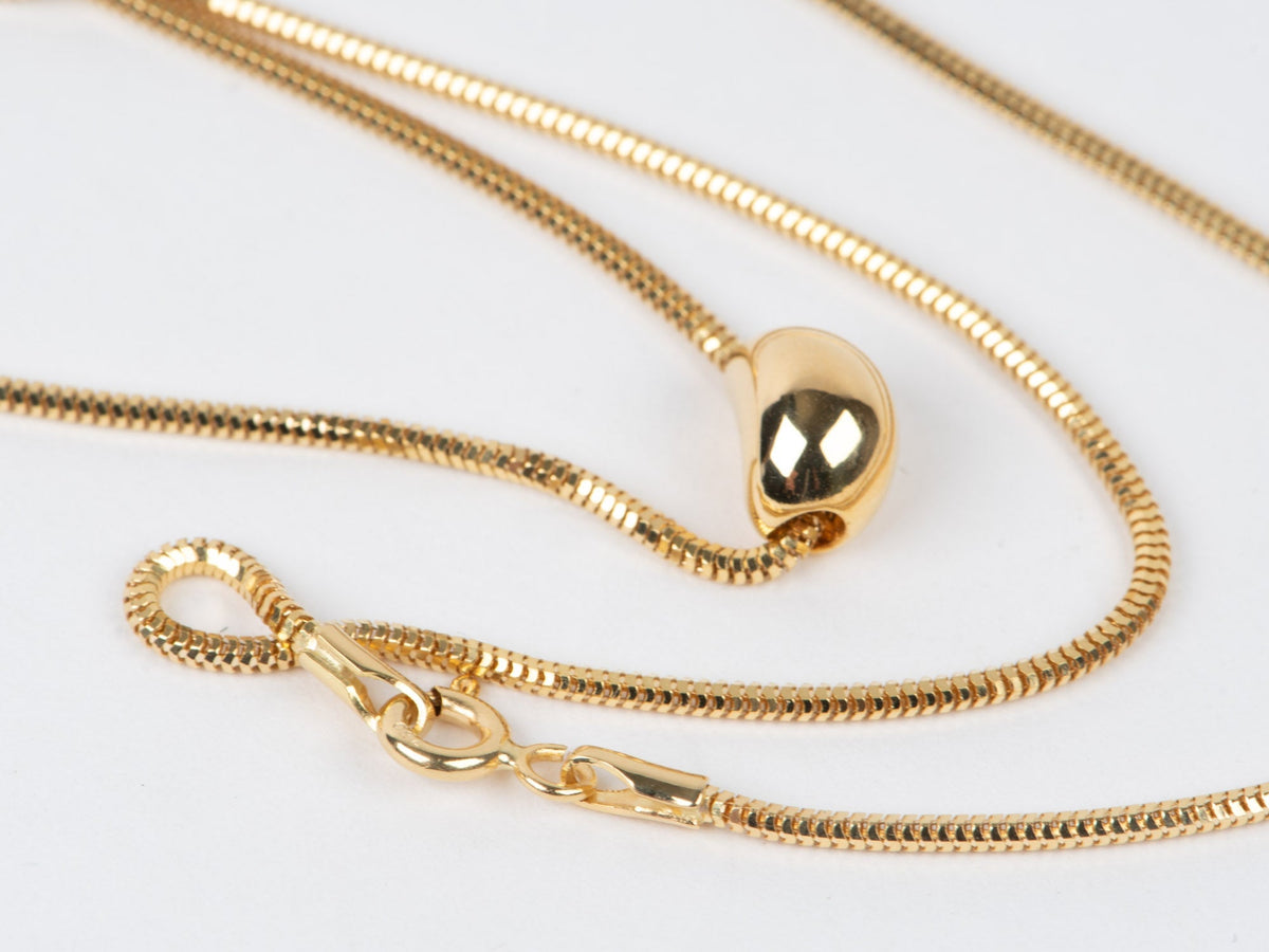 18K Gold Slinky Snake Chain Necklace 1.35mm 3g+ Delicate Versatile RR4602 Aurora Designer