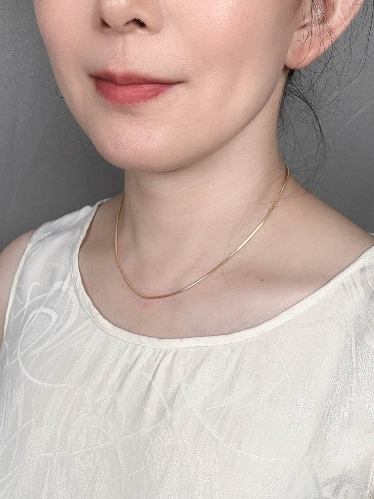 18K Gold Slinky Snake Chain Necklace 1.35mm 3g+ Delicate Versatile RR4602 Aurora Designer