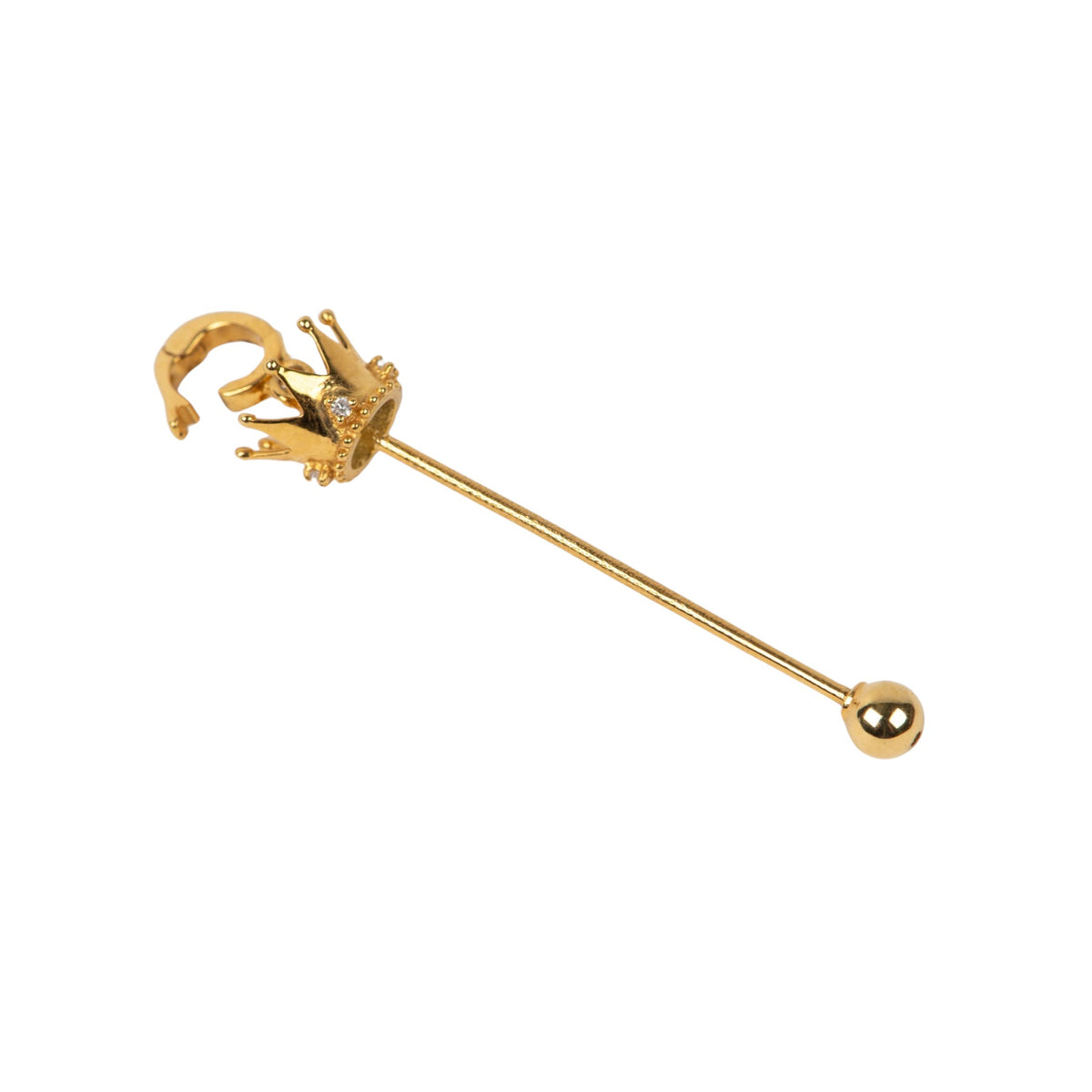 18K Gold Crown Style Screw Pin Pendant for Pendants Charms Beads R4607 Aurora Designer