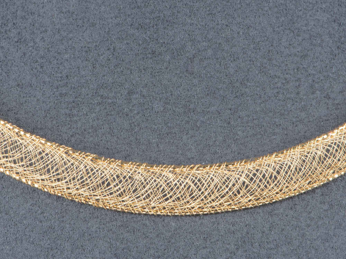 18K Gold Sparkly Thin Gold Wire Weave Choker Necklace 8.64g R4613 Aurora Designer