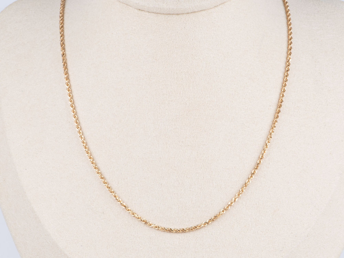 18K Gold Adjustable Sliding Rope Chain Necklace 19.5" 5.46g R4631 Aurora Designer