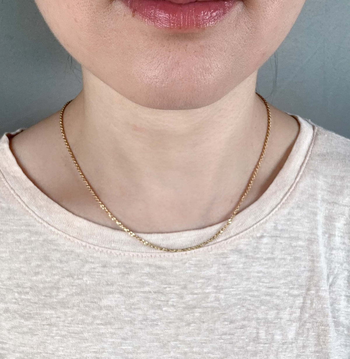18K Gold Adjustable Sliding Rope Chain Necklace 19.5" 5.46g R4631 Aurora Designer