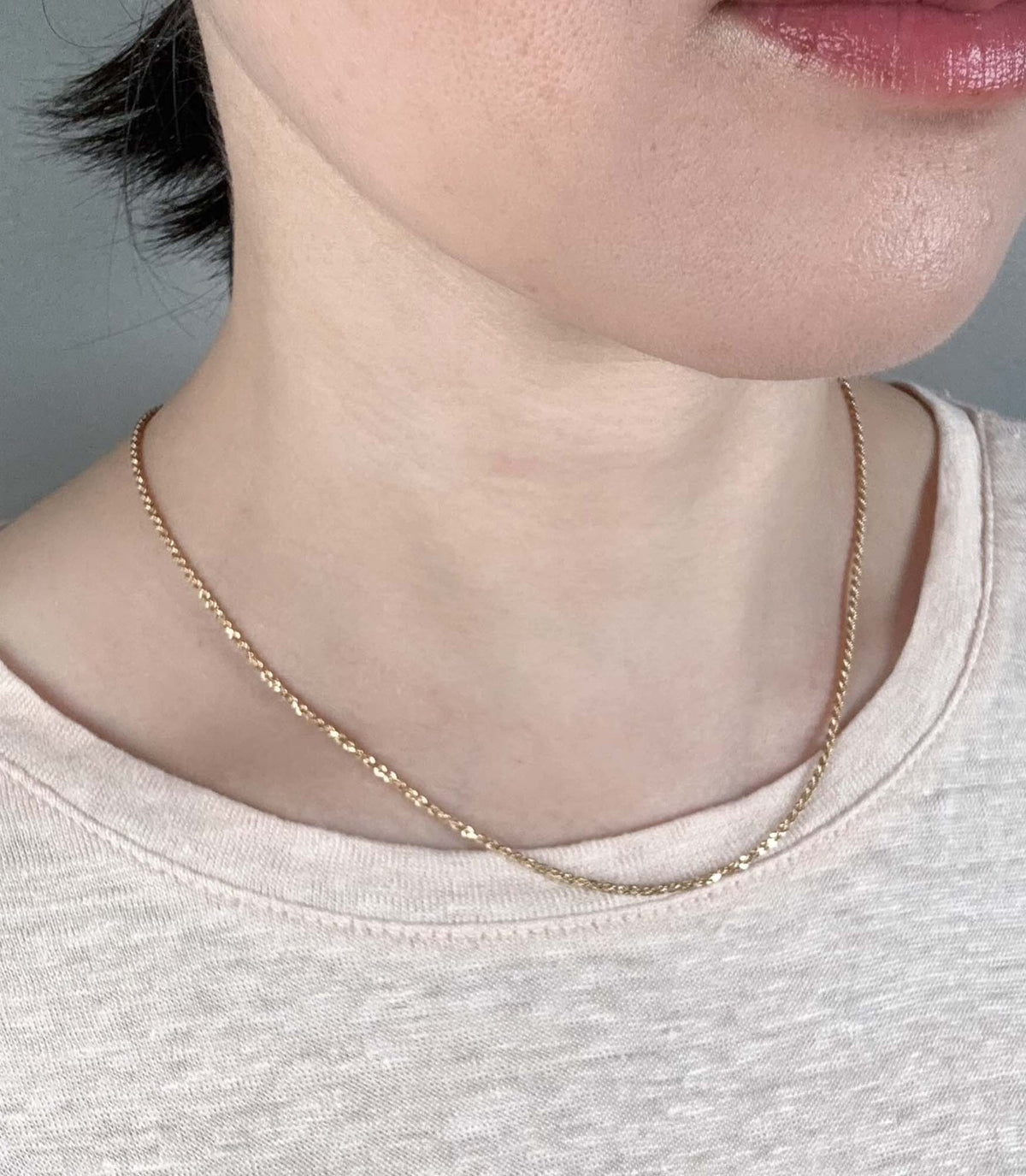 18K Gold Adjustable Sliding Rope Chain Necklace 19.5" 5.46g R4631 Aurora Designer