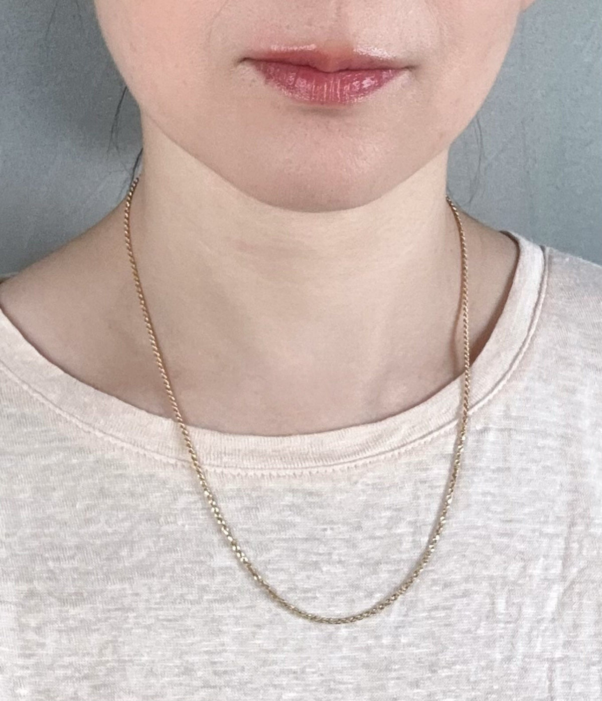 18K Gold Adjustable Sliding Rope Chain Necklace 19.5" 5.46g R4631 Aurora Designer