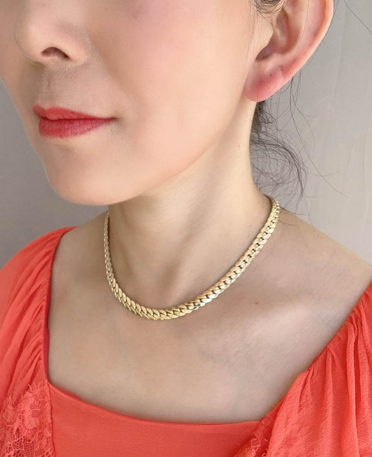 14K Gold 7.4mm Wide Miami Cuban Chain Necklace 16" 12.6g R4638 Aurora Designer