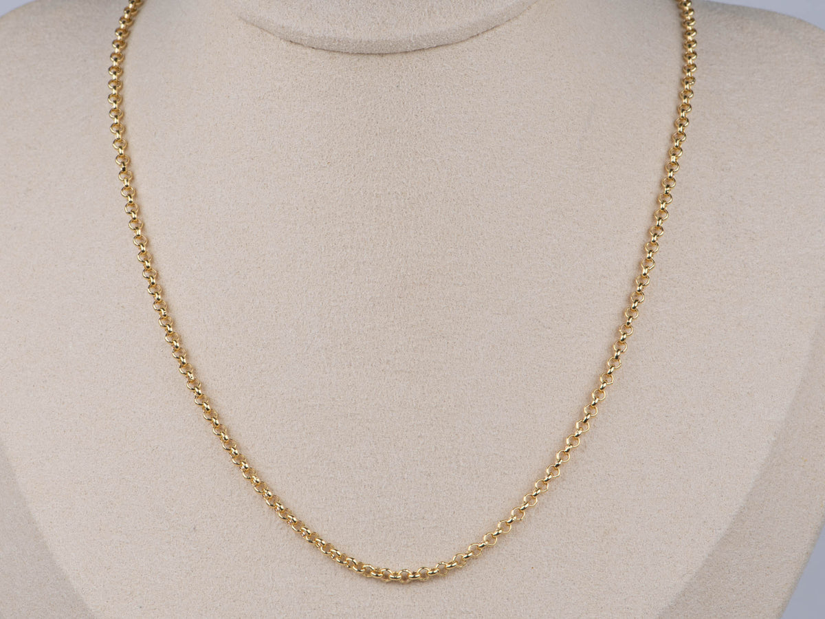 14K Gold 2.3mm Smooth Rolo Chain Necklace 16" 2.32g R4639 Aurora Designer