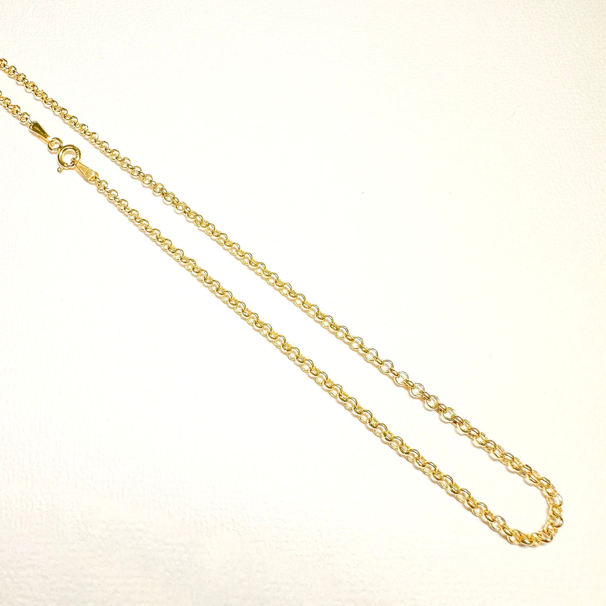 14K Gold 2.3mm Rolo Belcher Chain Necklace 16" 2.32g R4639 Aurora Designer