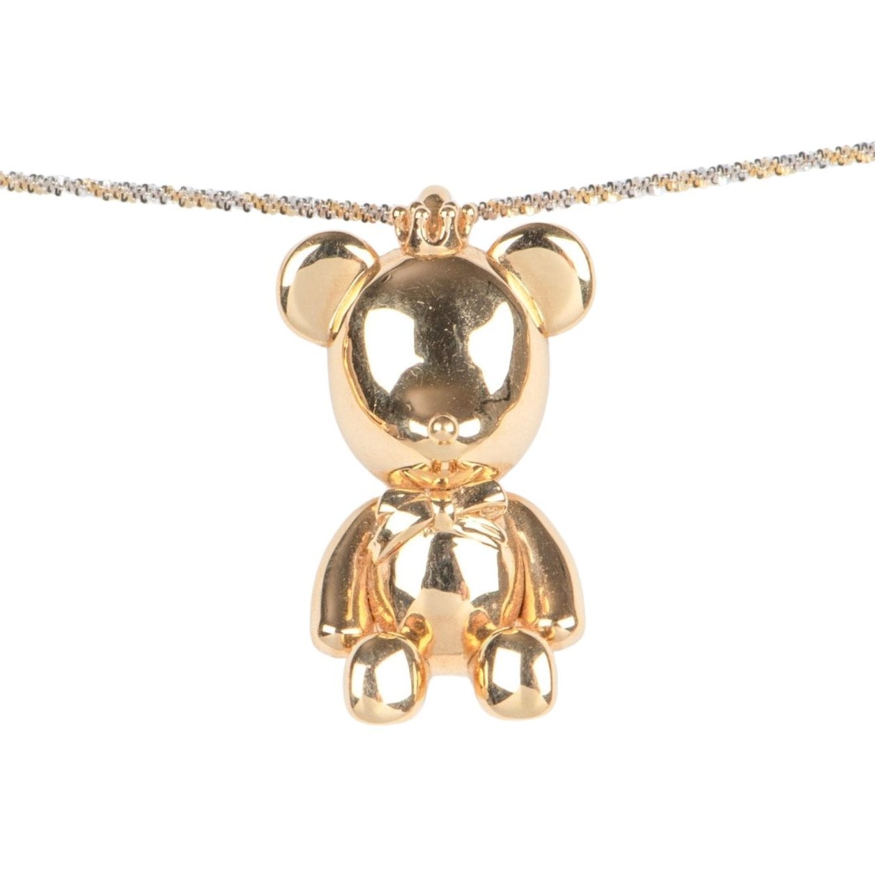 Large 18K Gold Teddy Bear with Crown Pendant 2.4g R4643 - Aurora