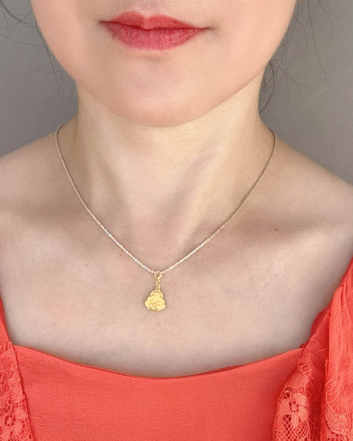 18K Gold Tiny Buddha Pendant Charm with Clip-On Bail R4646 Aurora Designer