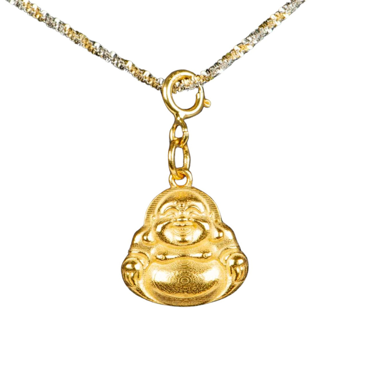 18K Gold Tiny Buddha Pendant Charm with Clip-On Bail R4646 Aurora Designer