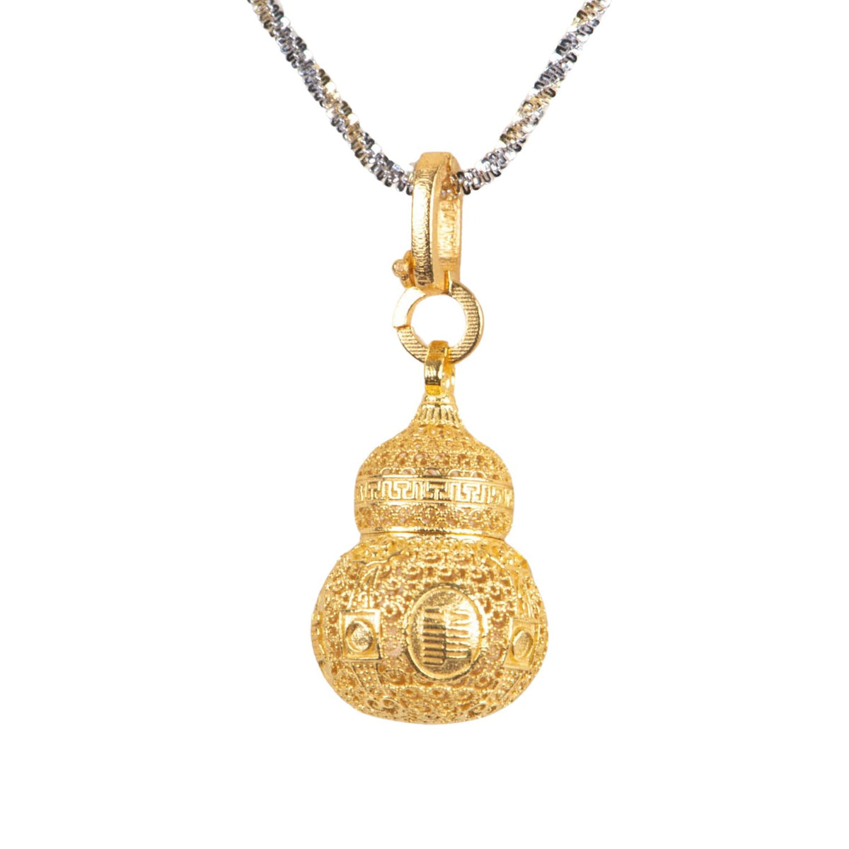 18K Gold Filigree Lucky Gourd Pendant Openable Keepsake R4647 Aurora Designer