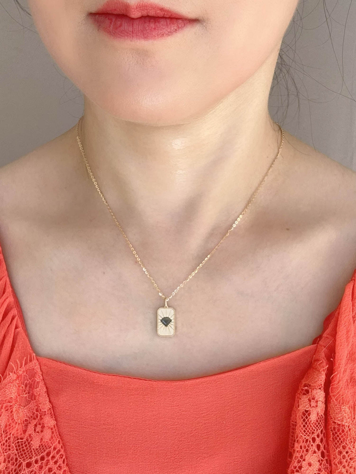 Teal Sapphire Rays Charm 14K Gold Pendant R4649 Aurora Designer