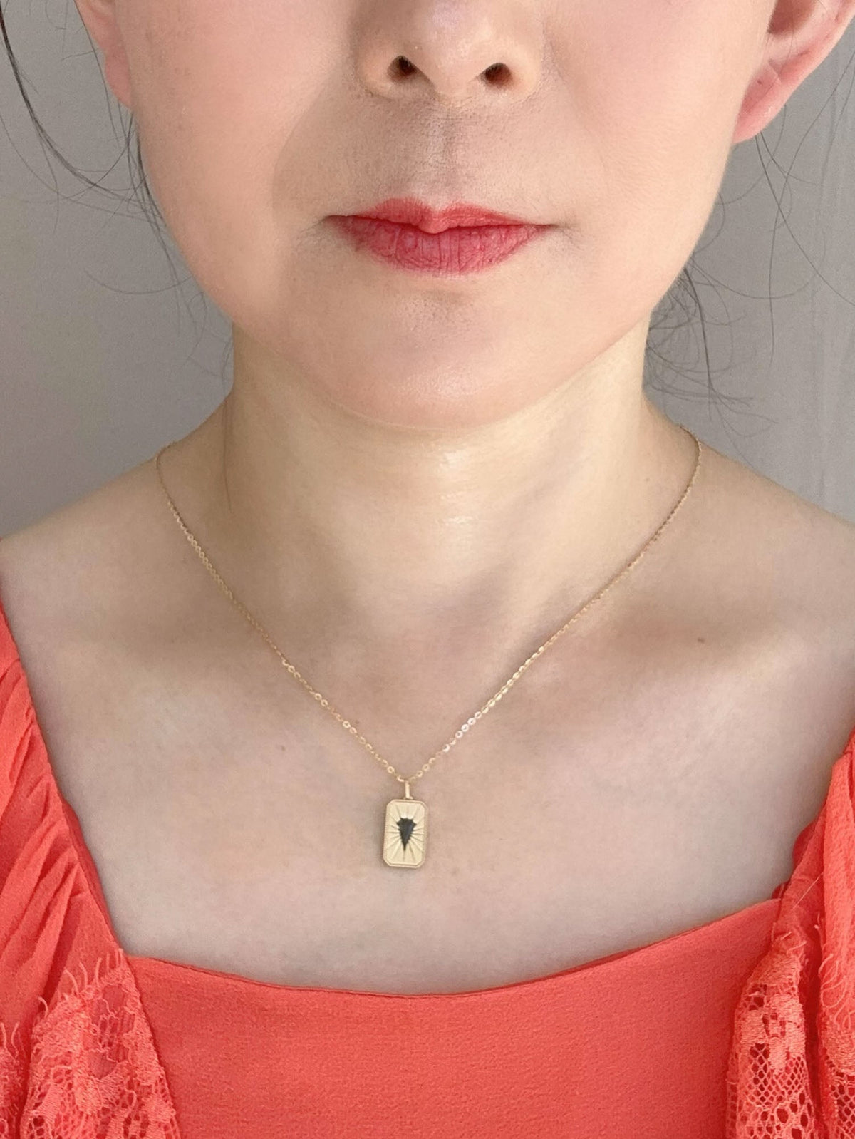 Teal Sapphire Rays Charm 14K Gold Pendant R4649 Aurora Designer