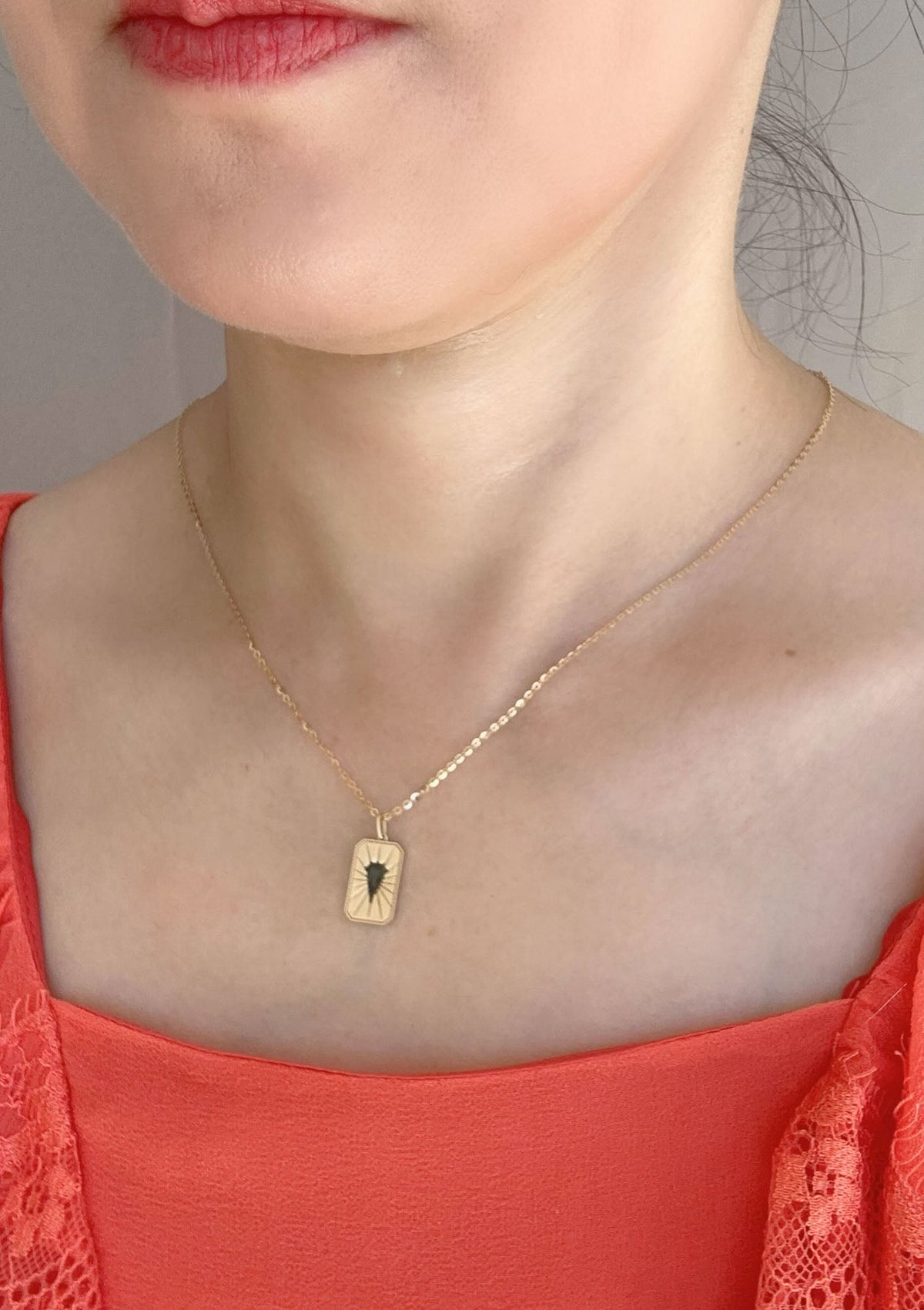 Teal Sapphire Rays Charm 14K Gold Pendant R4649 Aurora Designer