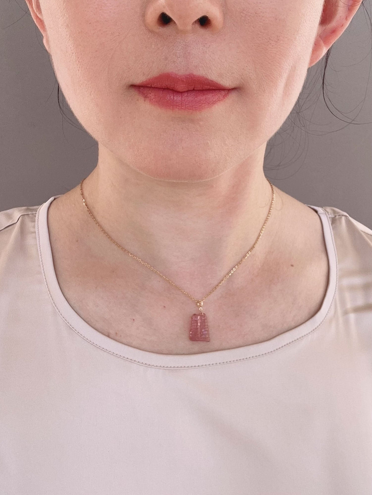 Tourmaline Castle Carving Pendant Charm with 18K Gold Bail R4659 Aurora Designer