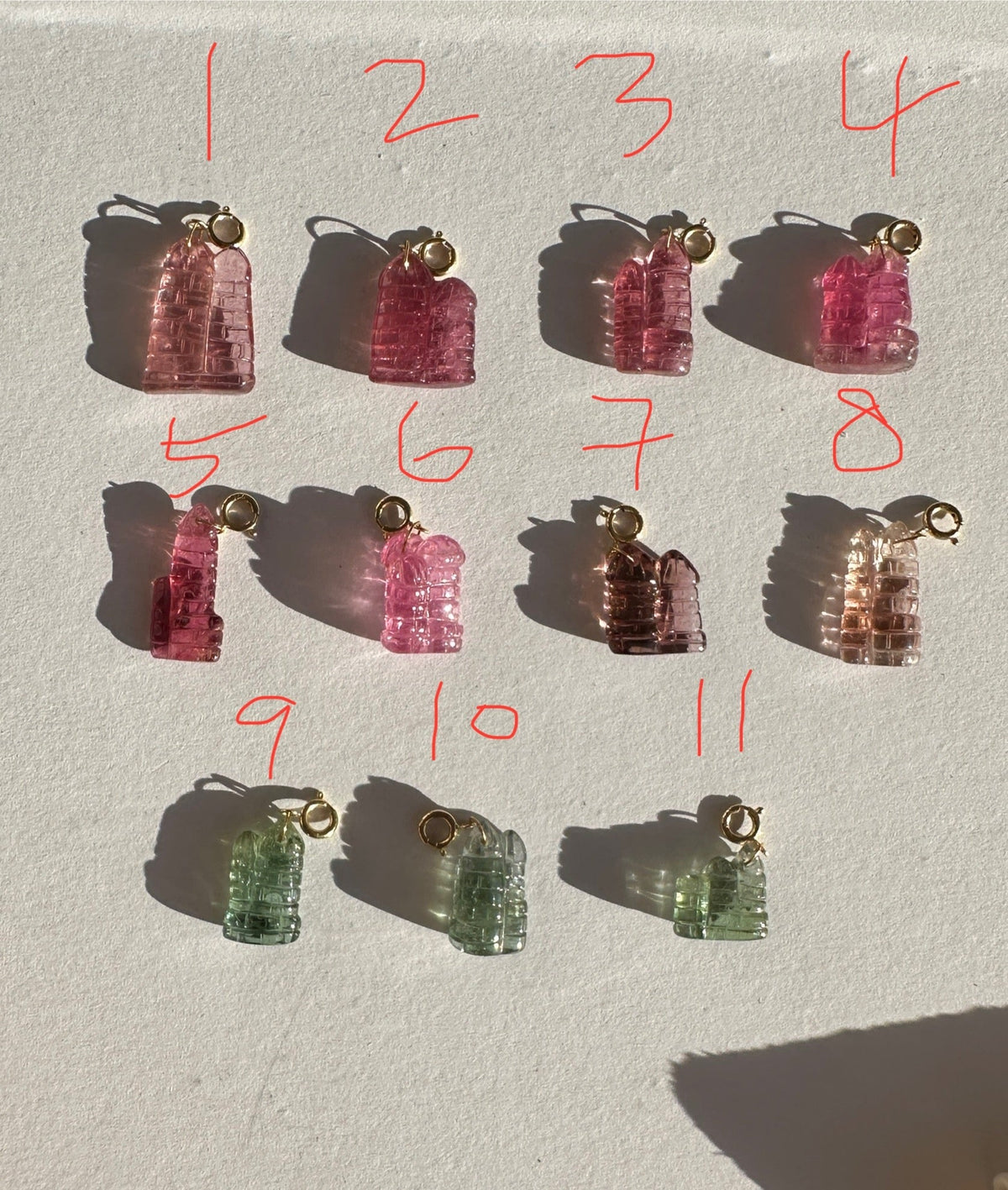 Tourmaline Castle Carving Pendant Charm with 18K Gold Bail R4659 Aurora Designer
