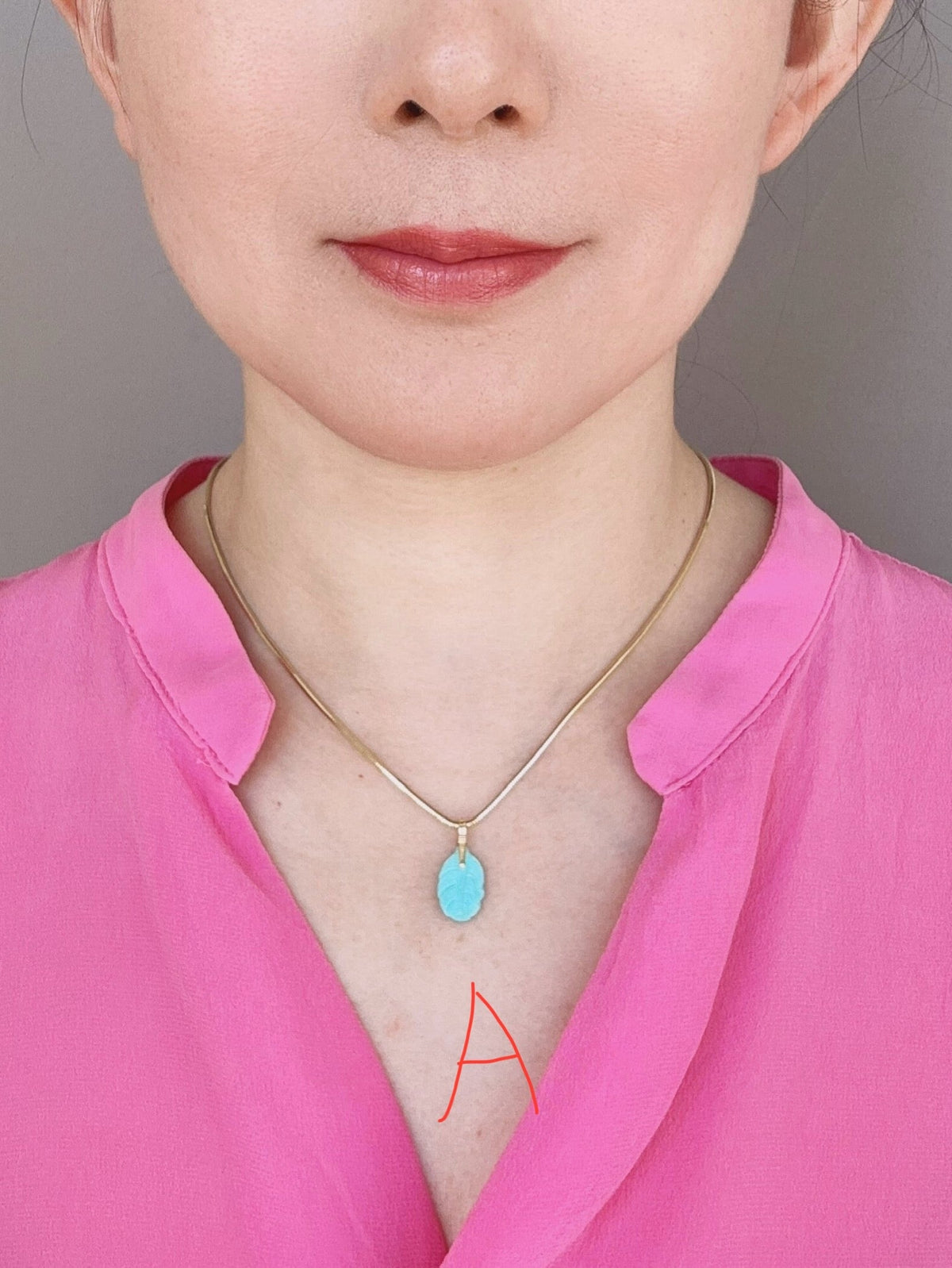 Natural Turquoise Leaf Pendant Charm with 18K Gold Bail Untreated 100% Earth Mined R4665 Aurora Designer
