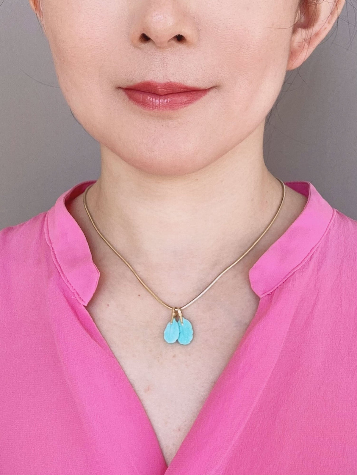 Natural Turquoise Leaf Pendant Charm with 18K Gold Bail Untreated 100% Earth Mined R4665 Aurora Designer