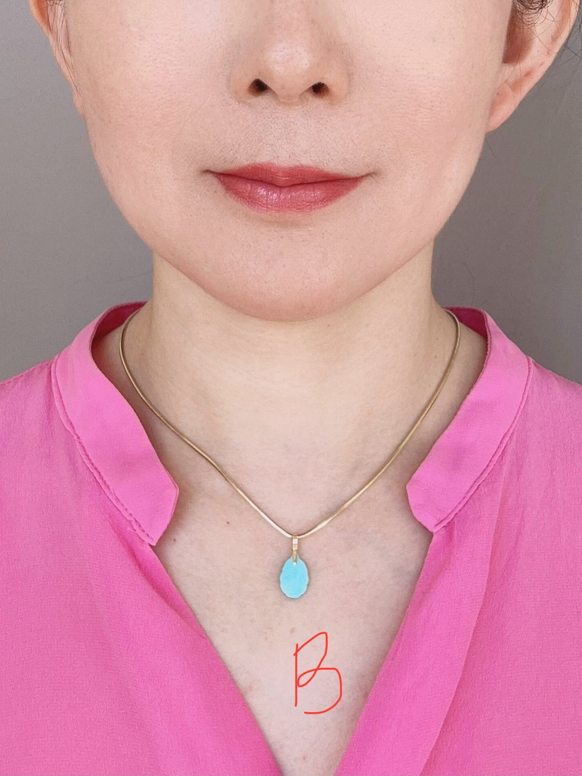 Natural Turquoise Leaf Pendant Charm with 18K Gold Bail Untreated 100% Earth Mined R4665 Aurora Designer