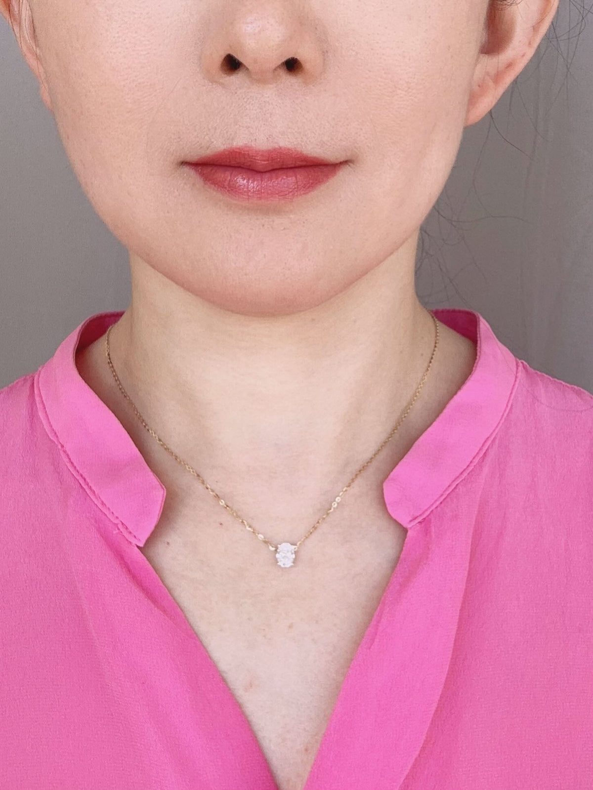 1ct Oval-Shape Lab Diamond Pendant Necklace 14K White Gold with Chain R4675 Aurora Designer
